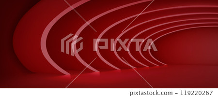 3d abstract red studio room for product display 119220267