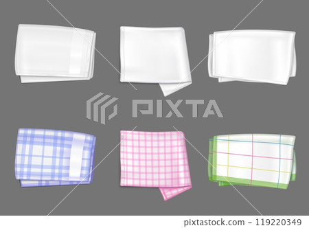 White and color napkin set 119220349
