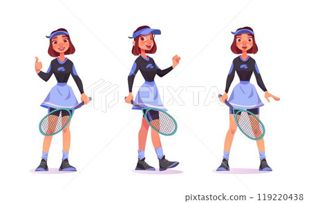 Tennis player character. Cartoon vector 119220438