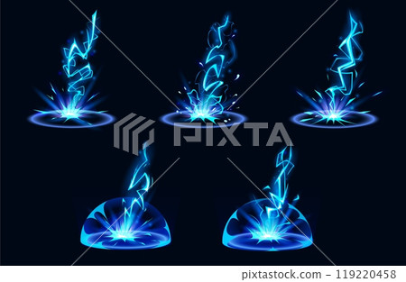 Lightning hit ground or floor with burst effect 119220458