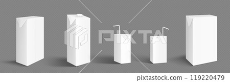 Milk or juice carton box mockups set 119220479