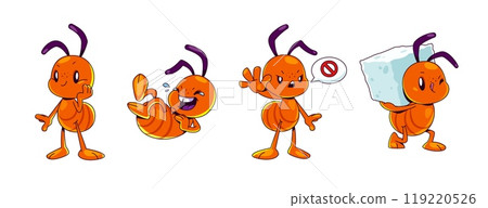 Ant characters set isolated on white background Ant characters set isolated on white background 119220526