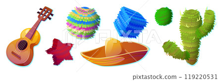 Mexican pinata for birthday party cartoon icon Mexican pinata for birthday party cartoon icon 119220531