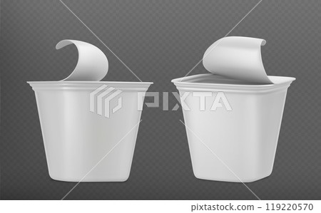 3d open lid yogurt plastic container pack mockup 3d open lid yogurt plastic container pack mockup 119220570