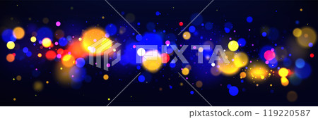 Blue and gold bokeh effect. Realistic vector Blue and gold bokeh effect. Realistic vector 119220587
