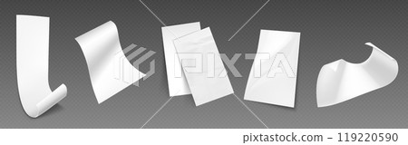 Paper bill or shop payment receipt isolated mockup Paper bill or shop payment receipt isolated mockup 119220590