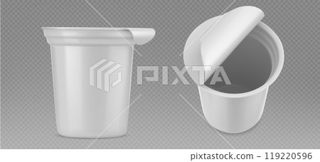Plastic yogurt cup mockup. 119220596
