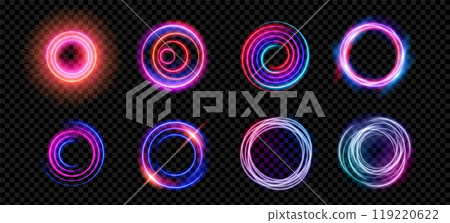 Neon light circle halo with overlay effect 119220622