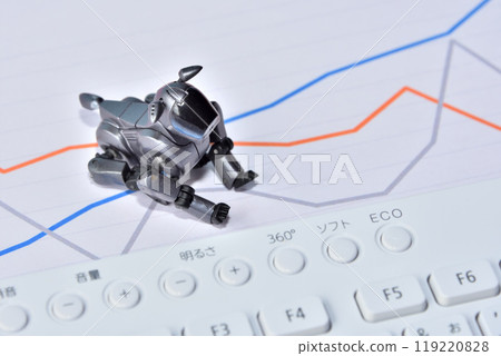Robot dog that operates a PC Machine learning image Robot dog that operates a PC Machine learning image 119220828
