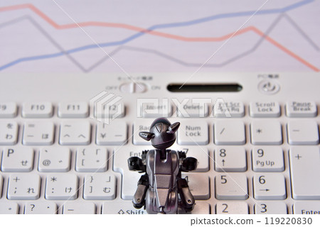 Robot dog that operates a PC Machine learning image Robot dog that operates a PC Machine learning image 119220830