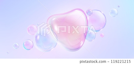 Realistic pink magic dream soap bubble background 119221215