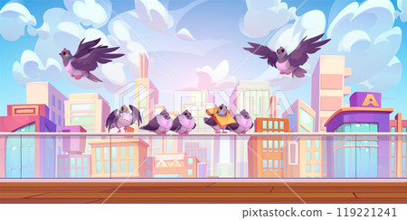 Pigeon on city business building rooftop vector Pigeon on city business building rooftop vector 119221241
