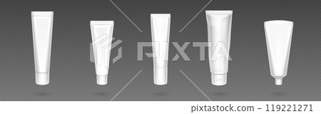 White cosmetic tube mockup. Cream package vector White cosmetic tube mockup. Cream package vector 119221271