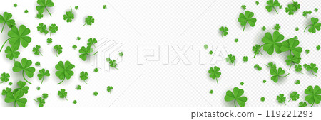 St Patrick Day background with green clover leaf 119221293