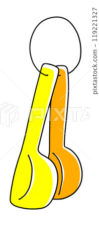 鬆散簡單的湯匙和茶匙固體塗層 119221327