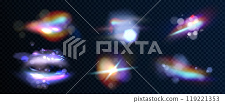 Iridescent diamond flare light with overlay effect 119221353