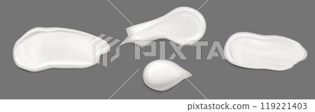 White cream or lotion swatch and drop 119221403