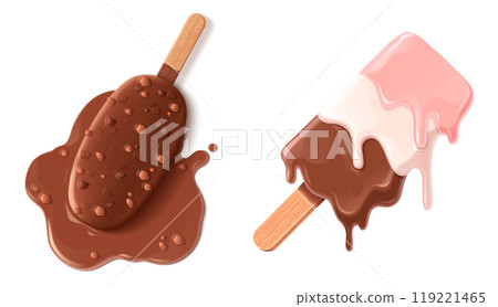 Melt ice cream summer icon isolated vector design 119221465