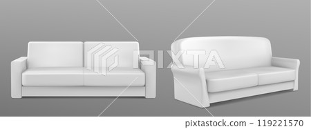 White sofa 3d with fabric surface. White sofa 3d with fabric surface. 119221570