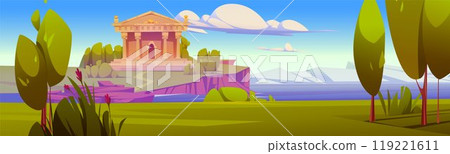 Ancient Greek pantheon building with columns Ancient Greek pantheon building with columns 119221611