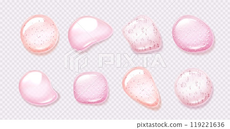 3d liquid pink jelly drop. Water or serum droplet 3d liquid pink jelly drop. Water or serum droplet 119221636