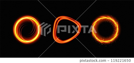 Fire circle and triangle magic portal 119221650