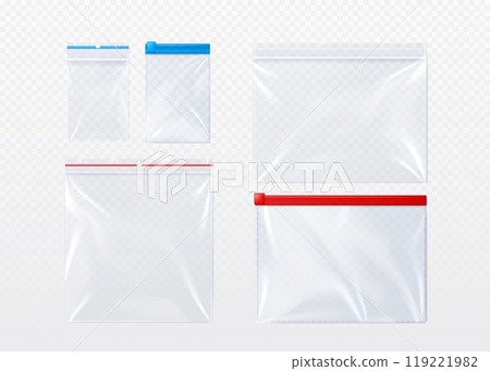 Plastic bag with zip locker mockup. 119221982