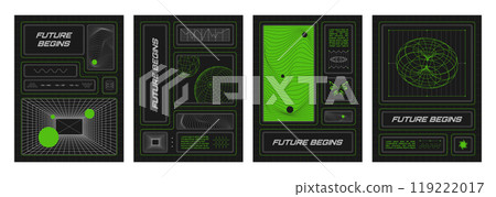 Poster design template in y2k aesthetic Poster design template in y2k aesthetic 119222017