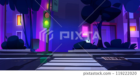 City night landscape with sidewalk City night landscape with sidewalk 119222020