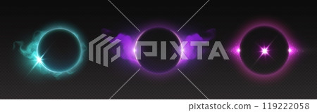 Set of halo neon light effects Set of halo neon light effects 119222058