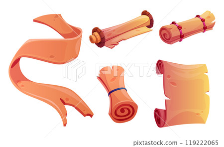 Parchment scroll and long ribbon 119222065