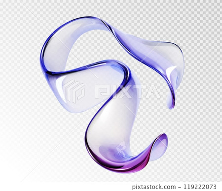 Abstract liquid glass transparent ribbon. 119222073