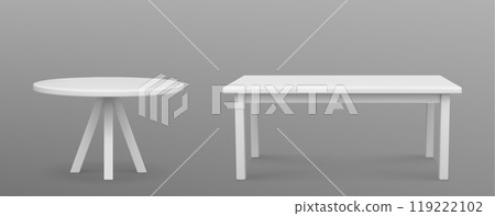 3d isolated white empty plastic desk for kitchen 119222102