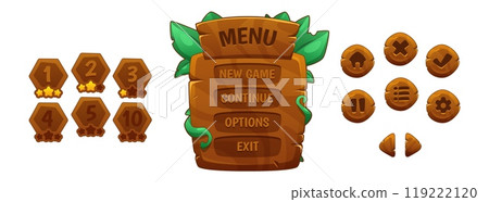 Jungle game ui design elements set 119222120