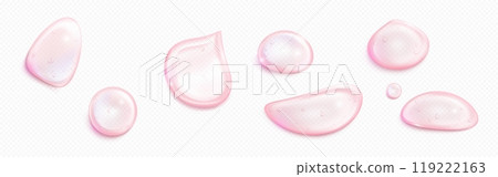 3d pink soap bubble. Collagen water ball vector 119222163
