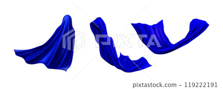 Realistic blue cape cloak of superhero 119222191