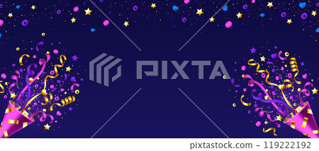 3d confetti popper for birthday party background 3d confetti popper for birthday party background 119222192