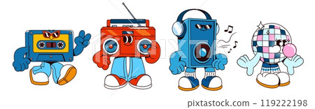 Retro music character for disco party illustration 119222198