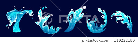 Cartoon water splash. Vector illustration set Cartoon water splash. Vector illustration set 119222199