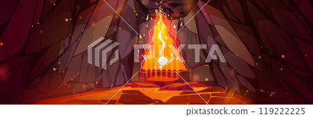 Fantasy rpg game volcano cave portal background 119222225