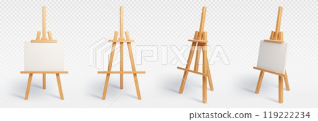 Wood easel stand with art board isolated vector 119222234