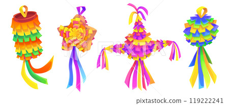 Traditional Mexican paper pinata for party 119222241