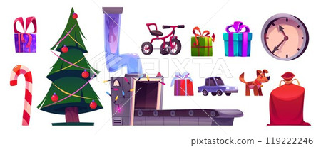 Santa Claud Christmas factory workshop or conveyor Santa Claud Christmas factory workshop or conveyor 119222246