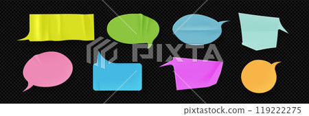 Paper speech cloud sticker for chat text vector 119222275
