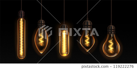 Retro light bulb lamp. Vintage edison filament 119222276