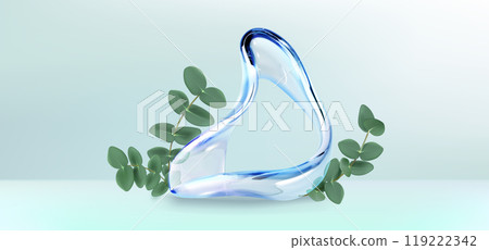3d glass podium and plant for product display 119222342