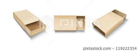 Open slide box mockup. Realistic vector 119222354