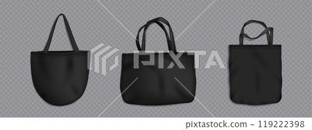 Black eco tote shopper bag mockup. Fabric template Black eco tote shopper bag mockup. Fabric template 119222398
