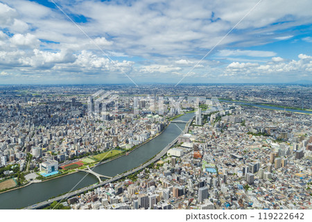 [Cityscape] Sumida River and surrounding areas seen from Skytree 119222642