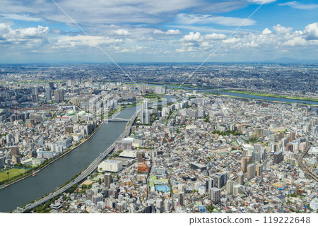 [Cityscape] Sumida River and surrounding areas seen from Skytree 119222648